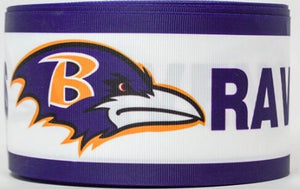 3" Wide Baltimore Ravens Printed Grosgrain Cheer Bow Ribbon