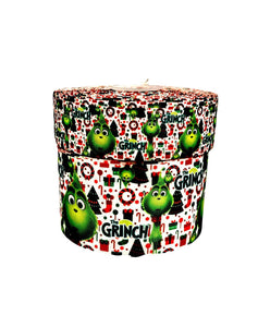 1.5" or 3"  Wide Holiday Grinch with Trees and Stockings Collage Printed Grosgrain Hairbow Ribbon
